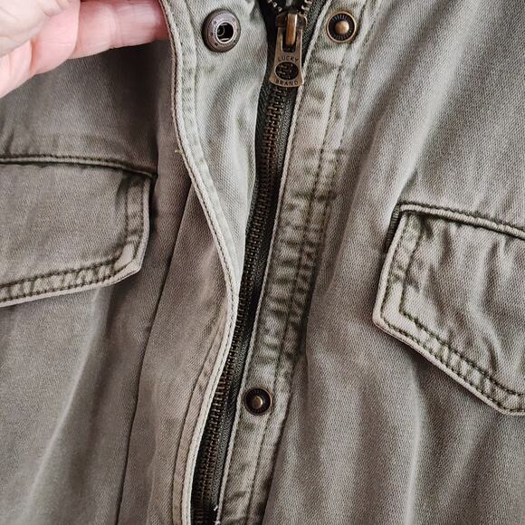 Lucky Brand Women’s Utility Field Jacket L — Olive Cotton, Cargo Pockets - Picture 4 of 8